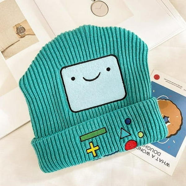 Grön, One Size Höst/Vinter Stickad Mössa Cartoon Adventure Time
