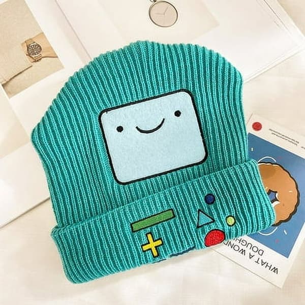 Grønn, One Size Høst/Vinter Strikket Lue Cartoon Adventure Time