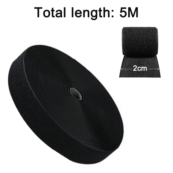 Kardborreband med självhäftande fäste, bredd 20 mm, längd 5 meter