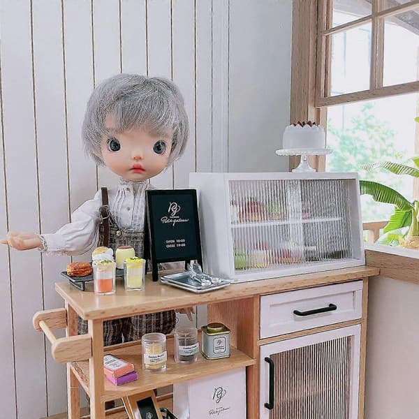1/12 Display Kake Skap Mini Kit Brett For Bjd Dukke Møbler Tilbehør