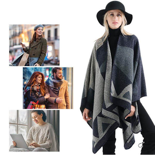 Varm Vinterponcho Sjal, Kofta för Flickor Presenter