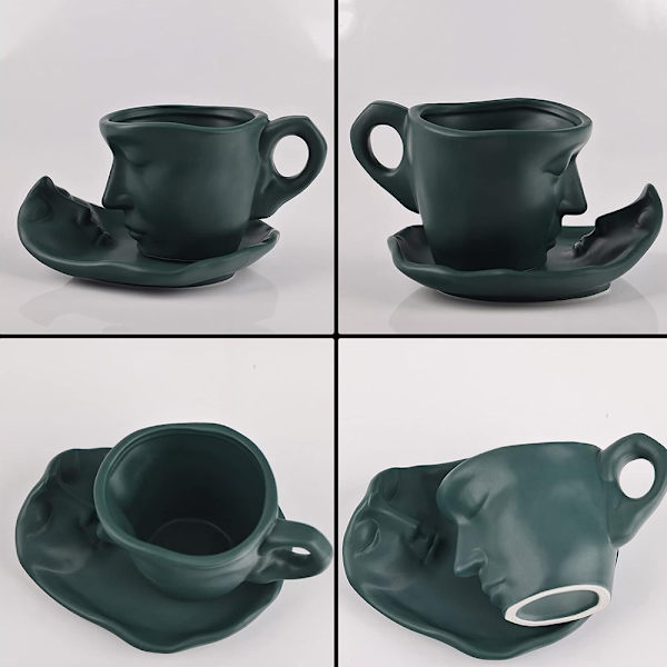 230 ml kaffekoppset, kreativ abstrakt konst, kyssande kaffekopp,