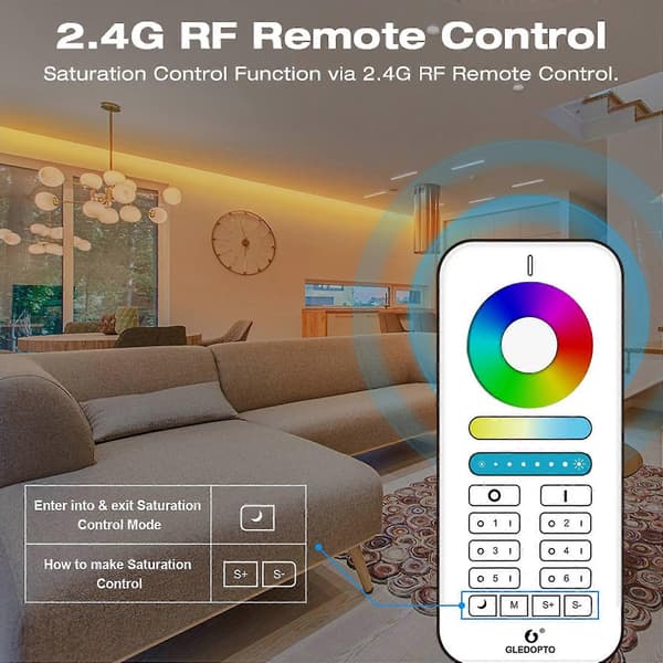 Zigbee 3.0 Dc5-24v Mini 5 I 1 Rgbcct/rgbw/rgb/cct/dimmer Led Lyslistkontroller For Tv-baklys