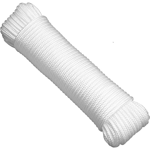 Nylontov, stærkt og holdbart, 8mm*25m, hvid