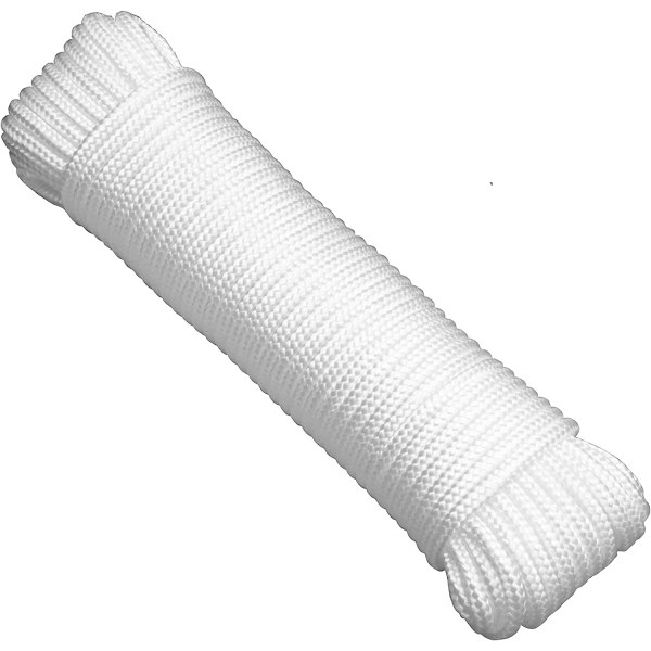 Nylontov, stærkt og holdbart, 8mm*50m, hvid