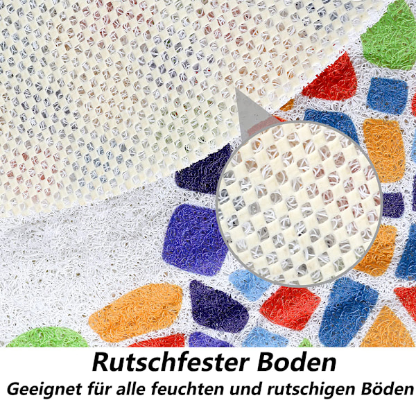 Säkerhetsduschmatta halkfri, 90x90cm, Mjuka bekväma badmattor med dräneringshål, PVC-luffaduschmattor för våtutrymmen, snabbtorkande