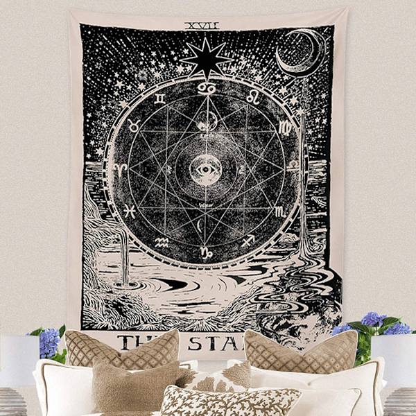 Tarot-tähti-seinävaate Seinävaate Psykedeelinen Tapetti