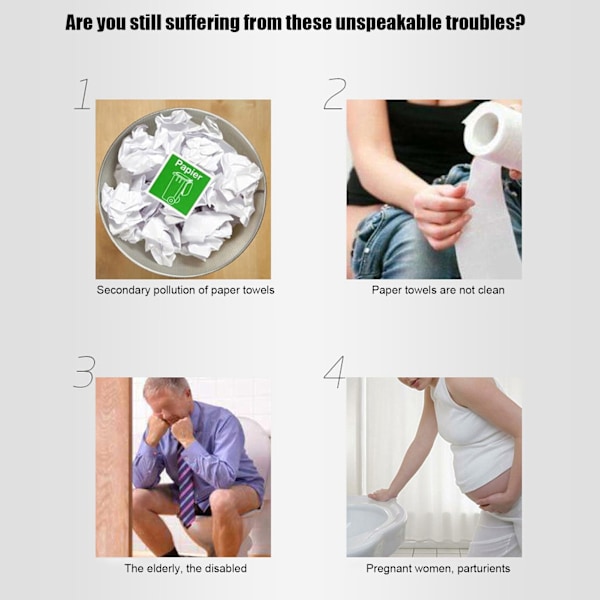 G1/2 Bidet Vattenspruta ABS Dubbel Munstycke Badrum Toalett Bidet Tillbehör för Gravida Kvinnor