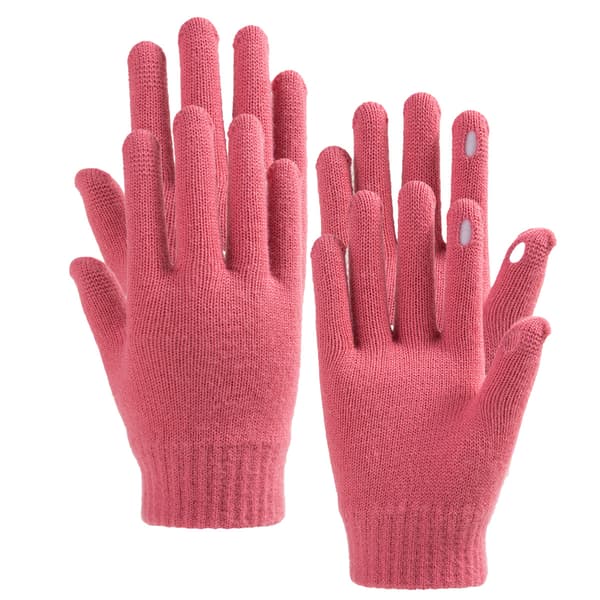 Søde Uldstrikkede Handsker, Moderne Varme Damehandsker, Uld Touchscreen-Handsker Rose red
