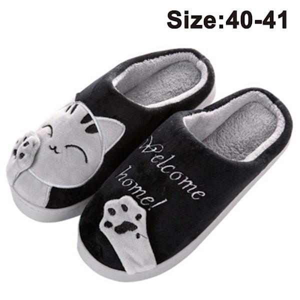 Cartoon Fortune Cat bomullsskor, svarta, storlek 40-41