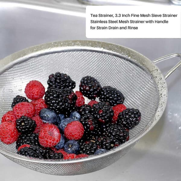 Tesil, 8,4 cm Finmasket Sil Rustfritt Stål Mesh Sil Med Håndtak For Siling