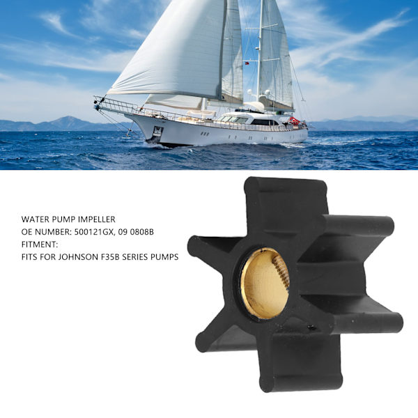 Raakavesipumpun juoksupyörä 500121GX 6 lapaa Marine Instruments juoksupyörä Johnson F35B -sarjan pumppuihin