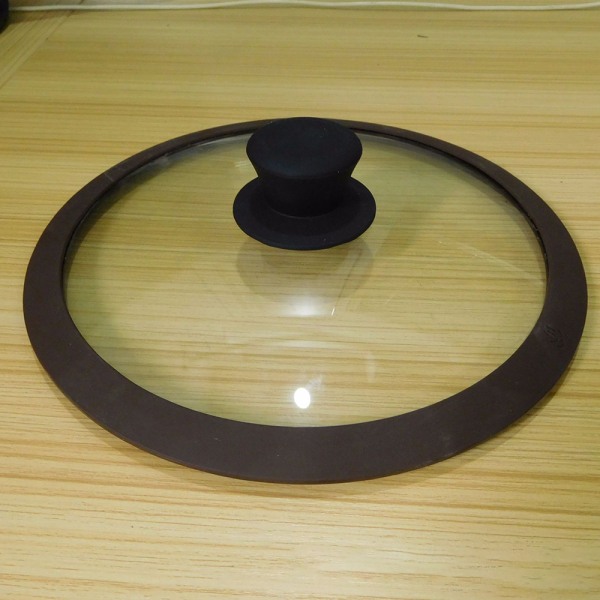 Universallock för grytor, stekpannor och stekpannor - Härdat glas med värmebeständig silikonkant passar 16-18-20 cm diameter kokkärl
