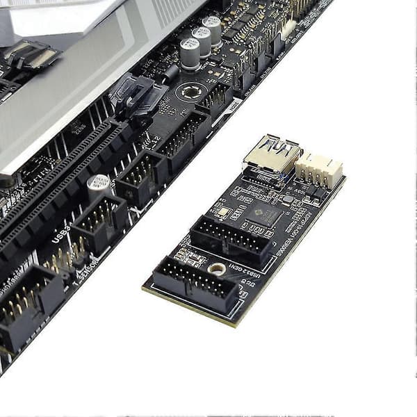 Usb3.2 N1 19pin Til Dobbel 19pin Adapter Expans A-key Med Sata 15pin Til 4pin Kabel
