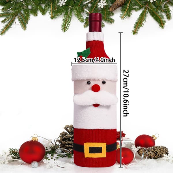 Jul Vin Ärm Jul Vinflaskor Väskor Vin Presentpåsar Tomte Snögubbe Älg Jul Vinflaska för Julhelgsfestdekoration