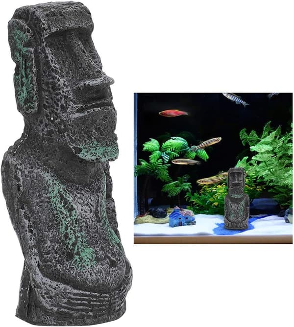 Påskeøya statue akvariedekorasjon, akvariedekorasjon Ea