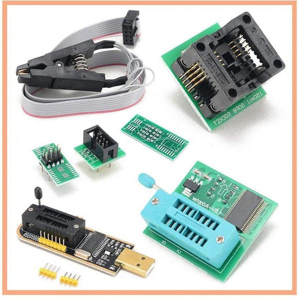 1set Ch341a 24 25 Serie Eeprom Flash Bios Usb Programmer+soic8 Sop8 Test Clip+spi Flash 1.8v Adapt