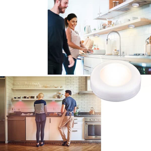 6 LED-kohdevalon sarja, jossa 2 kaukosäädintä liimaamiseen, bat