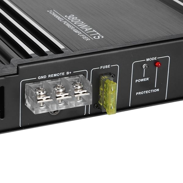 3800W 2-kanals ljudförstärkare 12V Svart aluminiumlegering Bil Hifi Stereo Amp