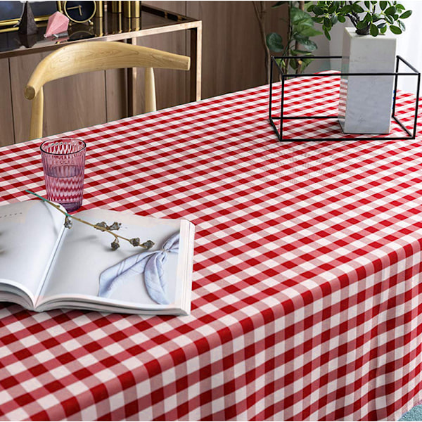Rutiga bordsdukar rektangulär - Fläckbeständig, vattentät och tvättbar bordsduk Gingham för utomhuspicknick, semestermiddag (6 storlekar, 5 färger)