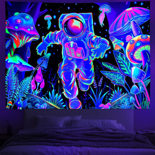 Tapestry UV reaction Plant Jellyfish Tapestry Neon Galaxy Space