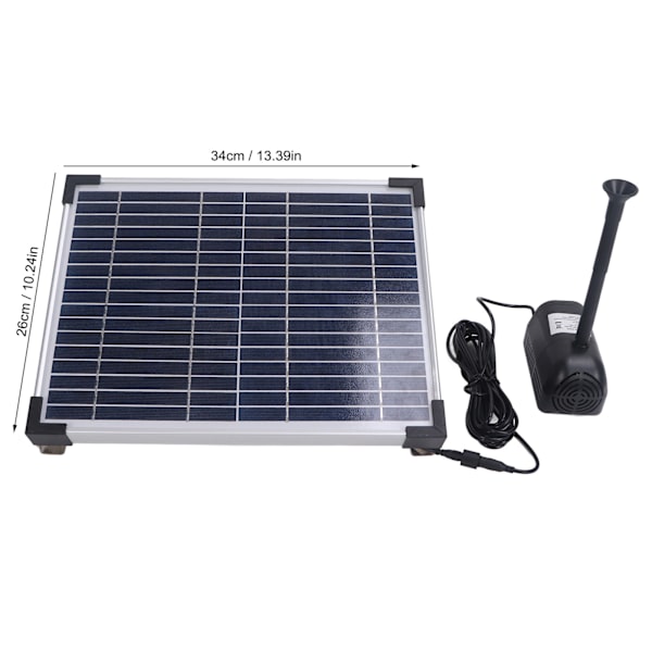 17V/10W Solcellsfontän Hög Effekt Vattenpump med Solpanel Solenergi Pump Kit för Trädgårdsdamm