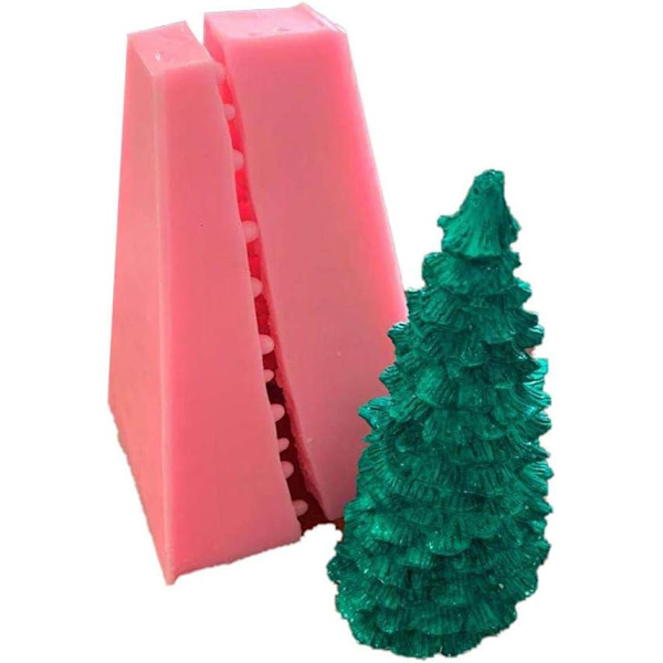 3D Julgran Silikonform, Julgransformad Silikonform, 14x9cm