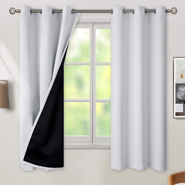 Thermal Insulated 100% Blackout Curtains for Bedroom with Black