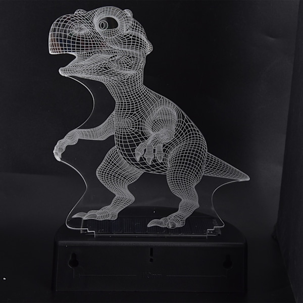 Solcelled Dinosaurie Lampe Dekoration 3D Akryl RGB Farvegradient Dinosaurie Natlampe til Udendørs Have