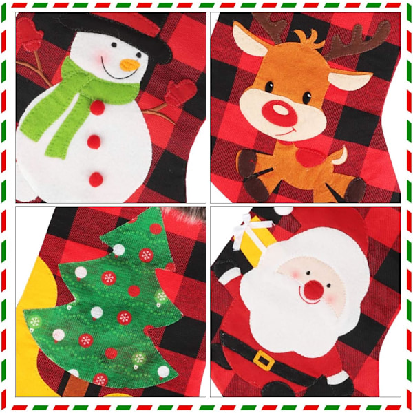 Julstrumpor, hjärtevärmande gåva med fint hantverksmässigt material, originaldesign för mångsidig dekoration och generös storlek, personlig