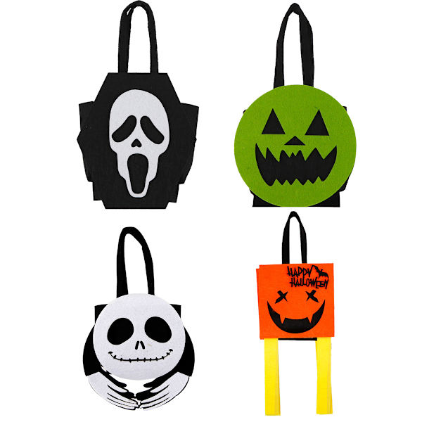 4 stk Halloween Slikpose DIY Materialpakke Børnegaveposer