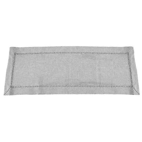 Håndfaldet Løper til Spisebord, Kommode Skjerf, Sølvtråd Interweaving (lys grå, 12 X 7