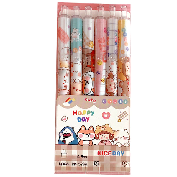 Søde Kuglepenne Sort Blæk, 0,5 mm Gelpenne Nice Kawaii Kontor Skole