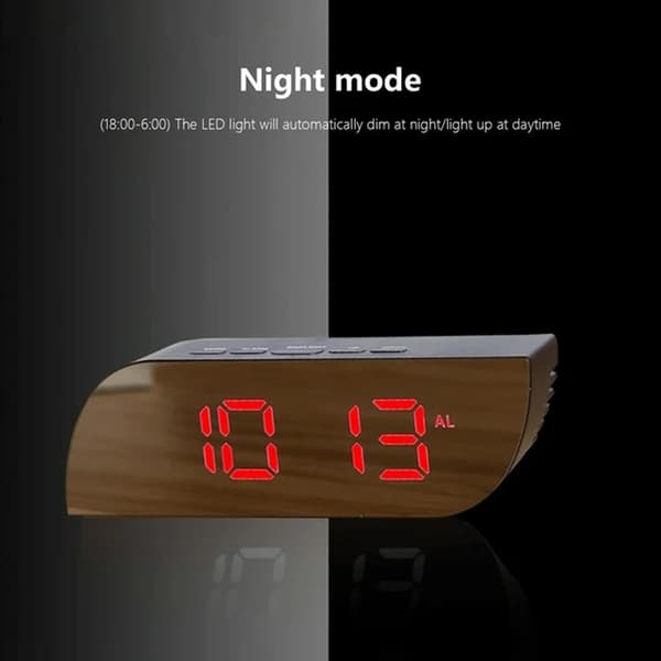 Digital klocka med stor display, LED-väckarklocka för sminkbord