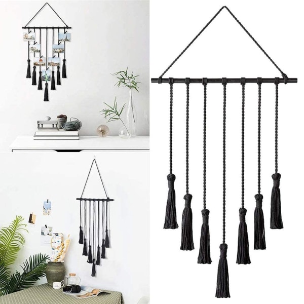 40*65cm Väggbonad i vävd gobeläng med tofsar Väggkonst Boho Hem D