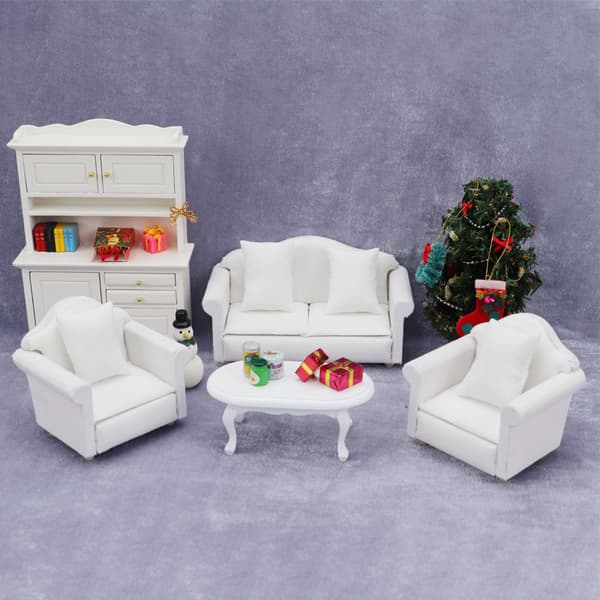 1:12 Skala Soffa Dockhus Möbler Miniatyr Soffa Tygsoffa m