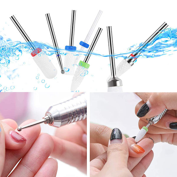 7st keramiska nagelborrset set ta bort gel akryl nagelband Diamant nagelborrverktyg för manikyr pedikyr hemsalong Använd bra present