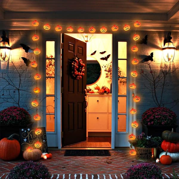 Halloween Jack-o'-Lantern Lyslenke, 6m 40LED USB, Festlig Partydekorasjon 6m 40LED USB