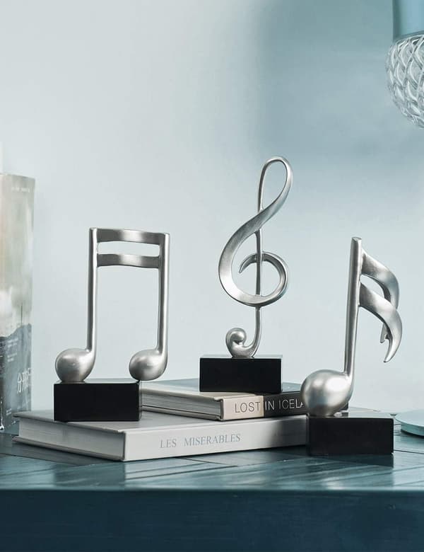 Kunst 3 stk. Musiknode Statue Dekoration Skulptur Harpiks Figur A