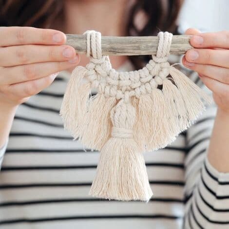 3 mm x 200 m Naturlig Macramé Snor, Macramé Garn Bomuldssnor til Macramé, Macramé Snor DIY Håndarbejde til Vægophæng Bøjle til