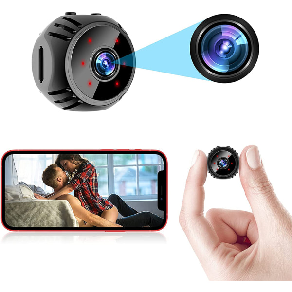 Mini spionkamera, trådlös kamera 1080P Full HD med ljud och