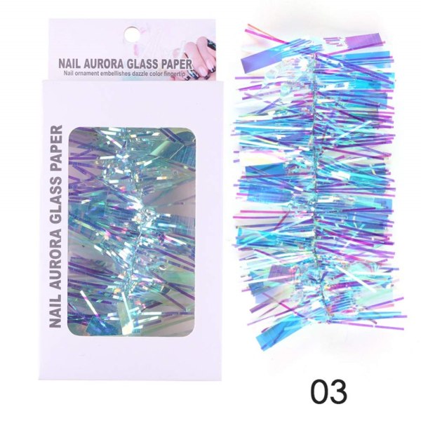 4 lådor holografiskt glas spikpapper klistermärke Gradient Aurora överföringsfolie Shinning spegel wraps holografisk nail art dekoration glitter