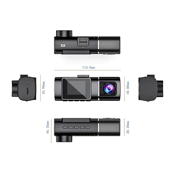 Dashcam bil dubbla 1080P HD infraröd nattseende bilkamera fram interiör