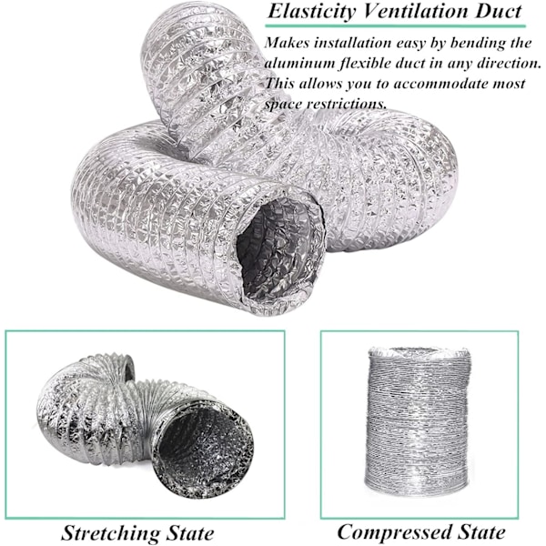 Flexibel Kanal, Kraftigt Skydd För Mångsidiga Ventilationslösningar, Aluminium Termoplastkonstruktion Säkerställer Hållbarhet Och