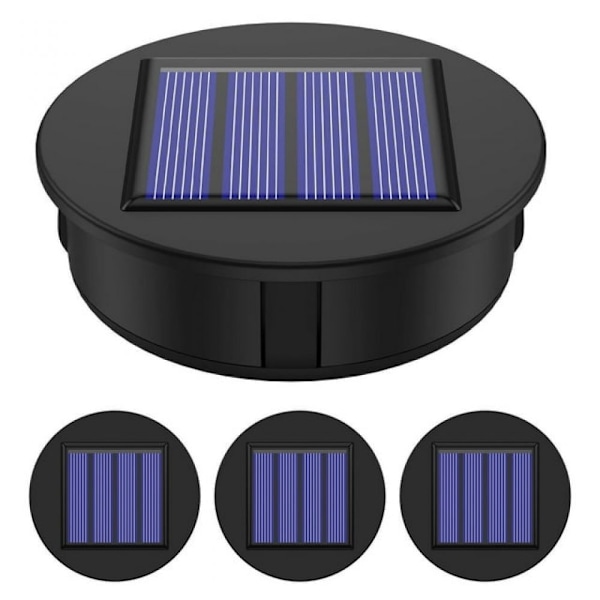 4-pack Ersättningsdelar för solcellslampor (Övre storlek 8 cm, Nedre storlek 7 cm), 10 Lumen Varmvit LED Vattentät Ersättningstopp för solcellslampa