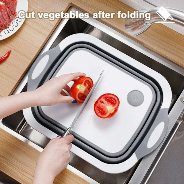 Portabel Multifunktionell Diskbänk, Livsmedelsgodkänd Förvaring, Hållbar Pp Och Tpr, Miljövänligt Material För Hem- Och Utomhusbruk (14,5 Cm Öppen Höjd)