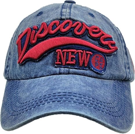 (blå) Baseballcaps Bomull Justerbar Vasket Klassisk Pappa Hatt Vint