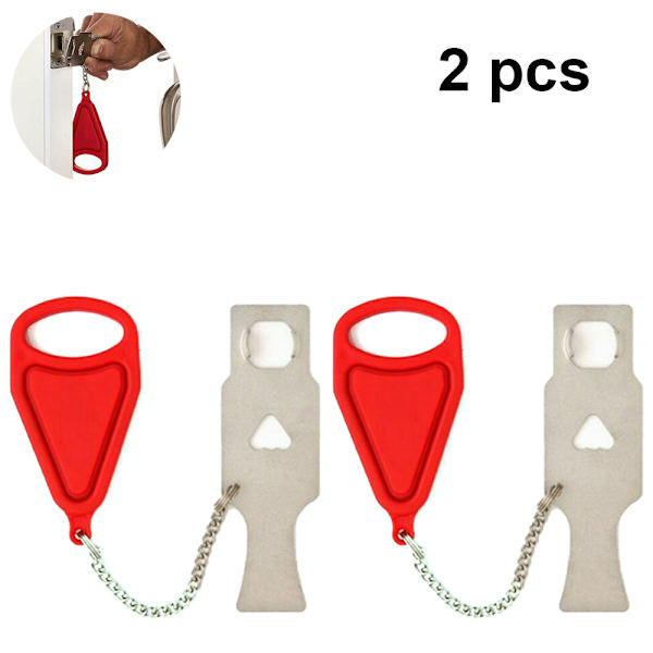 2st bärbara dörrsnäpplås, dubbel säkerhet, röd