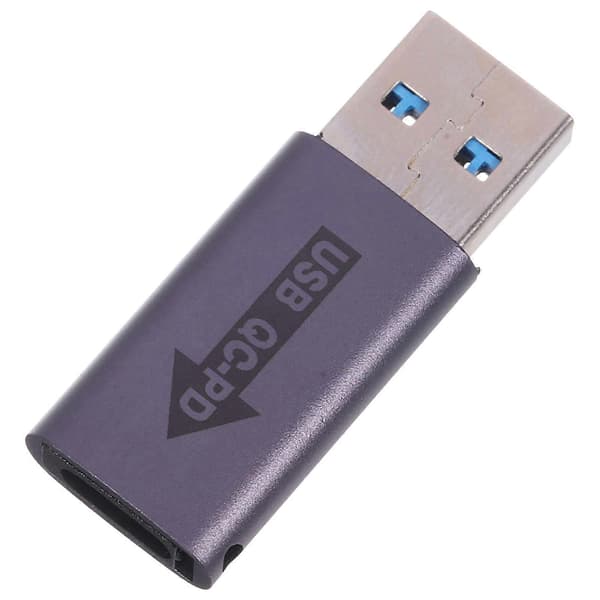 USB A - USB C -sovitin USB A uros - USB C naaras -sovitin puhelimen latausmuunnin
