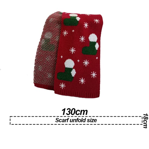 Juleshal Vintermode jacquard strikket halstørklæde style3